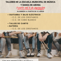 Talleres de la Escuela Municipal de Música y Danza de Arona - 2025/2026